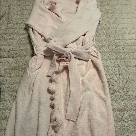 Ruffle Chenille Robe - Soft Pink - Picture 4 of 4